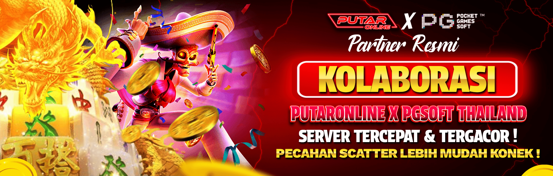 PARTNER RESMI KOLABORASI PUTARONLINE X PGSOFT THAILAND